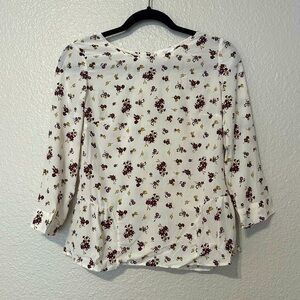 Sezane silk floral blouse